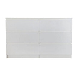 White Gloss Deep Drawer Chest Of Drawers (6 Drawers)