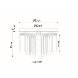 Luminosa Lighting Luminosa Gorley Ceiling Light Matt Black Amber Glass Shade 5X E14 - thumbnail 4