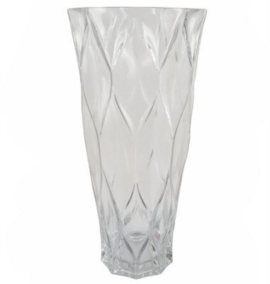 Leaf Glass Vase Clear Chunky Ridged Glass Vase 35Cm Botanik - image 1
