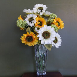 Leaf Glass Vase Clear Chunky Ridged Glass Vase 35Cm Botanik - thumbnail 3