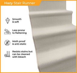 Hazy Stair Runner - Soft & Durable Carpet Runner For Stairs & Staircases, Multiple Lengths - thumbnail 3