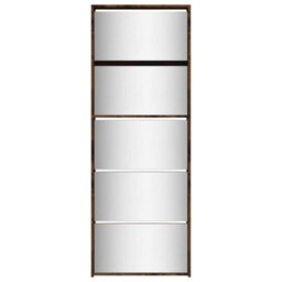 Vidaxl Shoe Cabinet With Mirror 5-Layer Smoked Oak 63X17X169.5 Cm - thumbnail 5