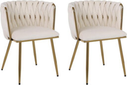 Hygrad Built to Survive Set Of 2 Velvet Dining Chairs Luxury Gold Legs Padded Velvet Dining Office Chair - thumbnail 1