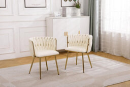 Hygrad Built to Survive Set Of 2 Velvet Dining Chairs Luxury Gold Legs Padded Velvet Dining Office Chair - thumbnail 4