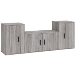 Berkfield 3 Piece Tv Cabinet Set Grey Sonoma Engineered Wood - thumbnail 2