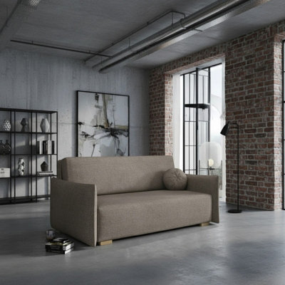Viva Glov Iv Upholstered Sofa Bed With Storage Compartment Chipboard Wood Frame Wavy Springs 174X98X85Cm Brown - image 1