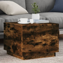 Walplus Coffee Table With Led Lights Smoked Oak 50X50X40 Cm - thumbnail 1