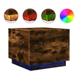 Walplus Coffee Table With Led Lights Smoked Oak 50X50X40 Cm - thumbnail 2
