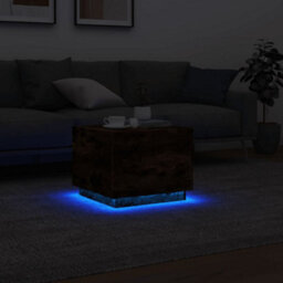 Walplus Coffee Table With Led Lights Smoked Oak 50X50X40 Cm - thumbnail 5