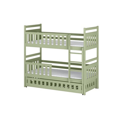 Arte Olive Wooden Bunk Bed Olivia With Trundle 90X190Cm - Functional And Stylish Triple Sleeper