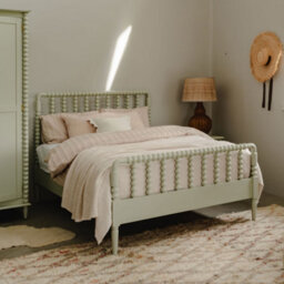 Statement Furniture Cromwell 4Ft6 Wooden Bed Frame With Bobbin Design Headboard And Foot End - Pale Olive - thumbnail 8
