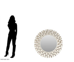 Orsina Champagne Chain Design Wall Mirror, Layered Round Mirror, 3-Tiered Hallway Mirror, Sculptural Mirror - thumbnail 5