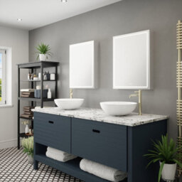 Bubly Bathrooms Athena Illuminated Led Bathroom Mirror Cabinet With Tunable White Light, Demister & Shaver Socket - 50X70Cm