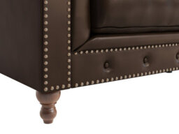 Furniture 48 Wellington Chesterfield Brown Leather 3 Seater Sofa - thumbnail 4