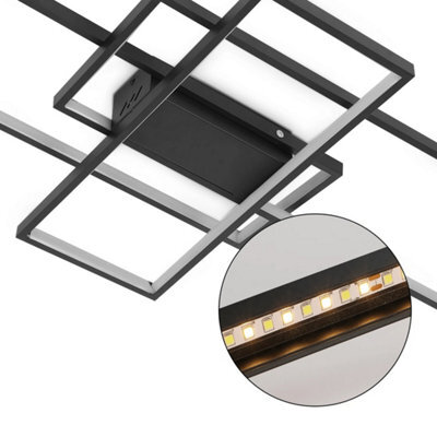 Modern Ceiling Lamp Livingroom Aluminum Acrylic Black - image 1