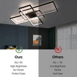 Modern Ceiling Lamp Livingroom Aluminum Acrylic Black - thumbnail 4