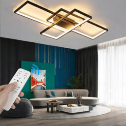 Modern Ceiling Lamp Livingroom Aluminum Acrylic Black - thumbnail 6