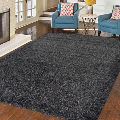 "Bravich Charcoal Thick Shaggy Rug - California - 140X200Cm (4'6"" X 6'6"")" - image 1