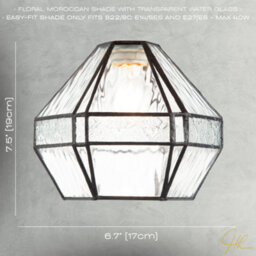 Happy Homewares Vintage Classic Bronze Pendant Shade With Moroccan And Water Glass - thumbnail 7
