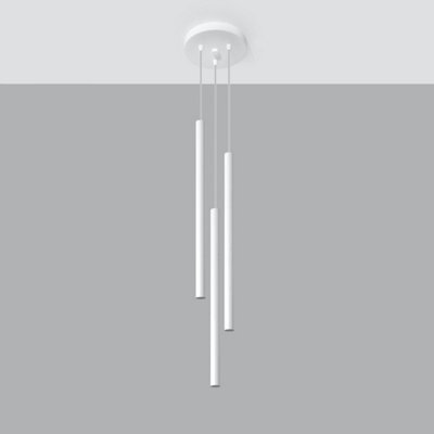 Sollux Lighting Pastelo Steel White 3P Light Classic Pendant Ceiling Light - image 1