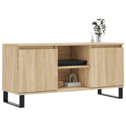 Berkfield Sturdy Tv Cabinet Sonoma Oak 104X35X50 Cm Engineered Wood - thumbnail 3