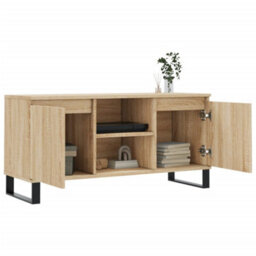 Berkfield Sturdy Tv Cabinet Sonoma Oak 104X35X50 Cm Engineered Wood - thumbnail 4