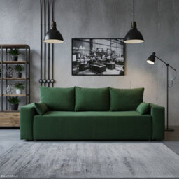 Livorno Sofa Bed For Living Room Foam Seat Wave Springs Wooden Legs Wood Frame 250X94X90 Cm Sleep Area 200X140 Green - thumbnail 2