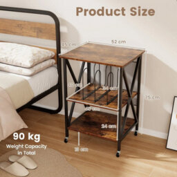 Home Accent Display Table Vinyl Storage Cabinet-Brown - thumbnail 2