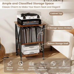 Home Accent Display Table Vinyl Storage Cabinet-Brown - thumbnail 5
