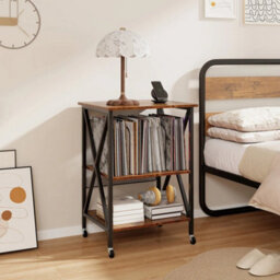 Home Accent Display Table Vinyl Storage Cabinet-Brown - thumbnail 3
