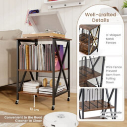 Home Accent Display Table Vinyl Storage Cabinet-Brown - thumbnail 4