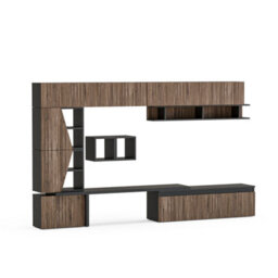 Decorotika London Moduler Modern Tv Unit Wall Mount Customizable Layout Black Alina - thumbnail 4
