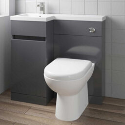 Affine 900mm Bathroom Vanity Unit Basin Sink Toilet Combined Furniture Left Hand Grey