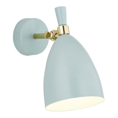 Luminosa Lighting Luminosa Charlotte Dome Wall Lamp Blue Matt, Brass Elements - image 1