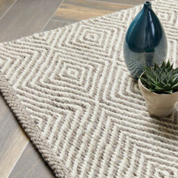 Natural Geometric Wool Rug, Handmade Modern Rug, Easy To Clean Rug For Bedroom, Livingroom, & Diningroom-160Cm X 230Cm - thumbnail 2