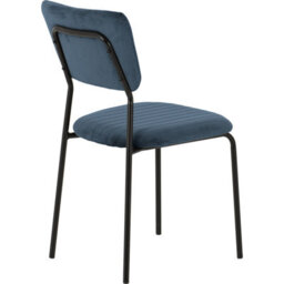 Seconique Sheldon Round Glass Top Dining Set - Navy Blue Chairs - thumbnail 6