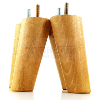 L&F Angled Wood Legs Oak Washed 135mm High Set Of 4 Replacement Furniture Feet Settee Chairs Sofa M8 - image 1