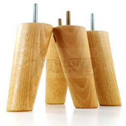 L&F Angled Wood Legs Oak Washed 135mm High Set Of 4 Replacement Furniture Feet Settee Chairs Sofa M8 - thumbnail 4
