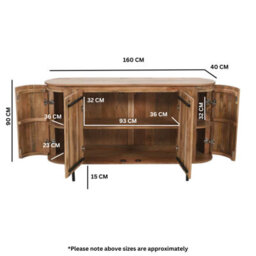 Royal Solid Wood Sideboard With Metal Legs - thumbnail 7