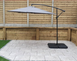 Signature Weave 3M Banana Cantilever Parasol Sun Shade Umbrella Grey Canopy - thumbnail 1