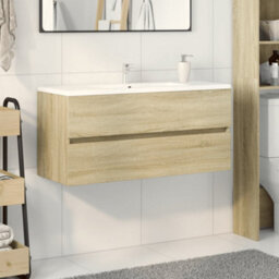 Berkfield Bathroom Sink Cabinet Sonoma Oak 100X38.5X45 Cm Engineered Wood - thumbnail 3