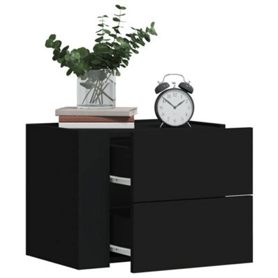 Berkfield Wall-Mounted Bedside Cabinet Black 45X30X35 Cm - image 1
