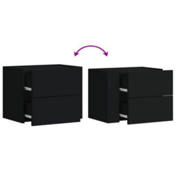 Berkfield Wall-Mounted Bedside Cabinet Black 45X30X35 Cm - thumbnail 8