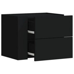 Berkfield Wall-Mounted Bedside Cabinet Black 45X30X35 Cm - thumbnail 7