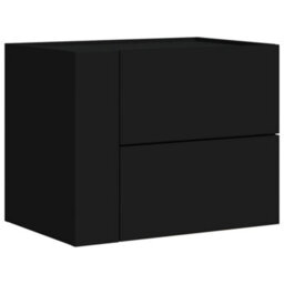 Berkfield Wall-Mounted Bedside Cabinet Black 45X30X35 Cm - thumbnail 2
