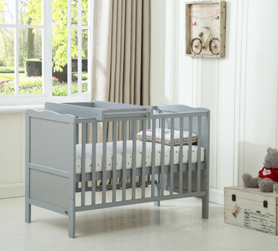 Mcc Direct Orlando Wooden Baby Cot Bed Grey With Top Changer - image 1