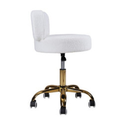 Living And Home White Adjustable Height Swivel Vanity Stool With Castors, 53Cm W X 50Cm D X 57Cm H - thumbnail 5
