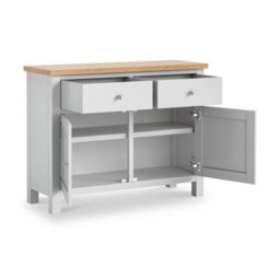 Farro Xl Grey 2 Door Sideboard Cabinet Fully Assembled - By Roseland Furniture - thumbnail 4