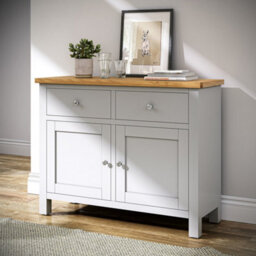 Farro Xl Grey 2 Door Sideboard Cabinet Fully Assembled - By Roseland Furniture - thumbnail 2