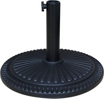 Ram Online Ram Black 10Kg Heavy Duty Round Base Patterned Leaf Effect Parasol Base Umbrella Canopy Stand - image 1